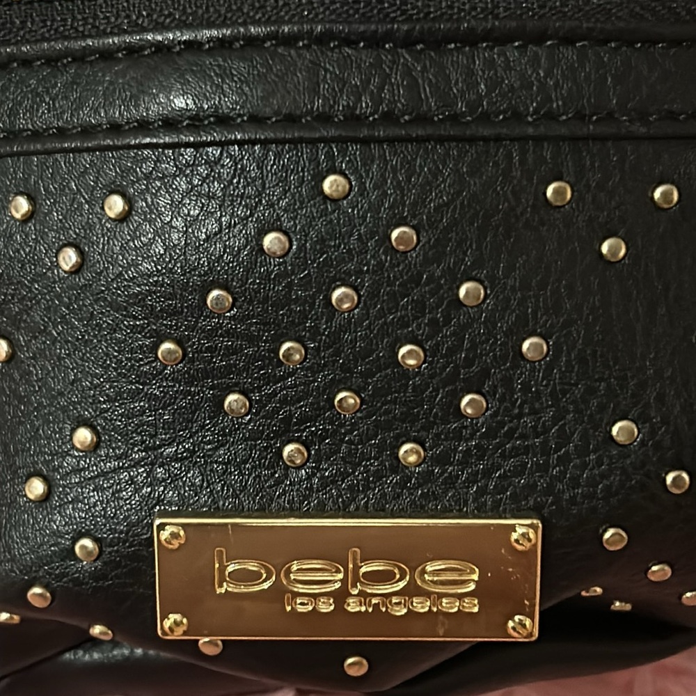 BEBE Los Angelos Black Studded Adjustable Belted Waist Bag Fanny Pack Y2K - Picture 6 of 8